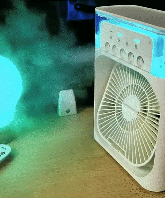 Mini Climatiseur - Ventilateur - Diffuseur et Veilleuse : Tout en UN